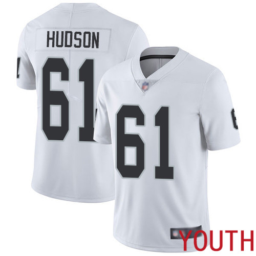Oakland Raiders Limited White Youth Rodney Hudson Road Jersey NFL Football #61 Vapor Untouchable Jersey